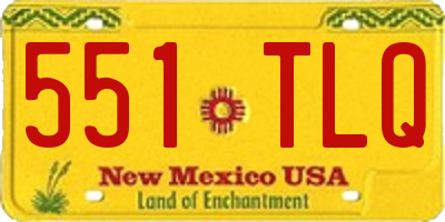NM license plate 551TLQ