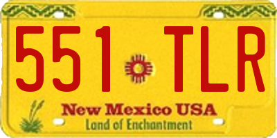 NM license plate 551TLR