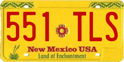 NM license plate 551TLS