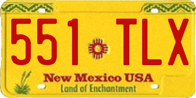 NM license plate 551TLX