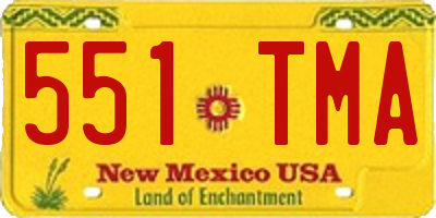 NM license plate 551TMA