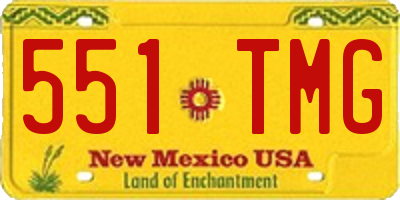 NM license plate 551TMG