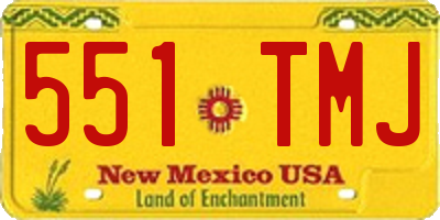NM license plate 551TMJ