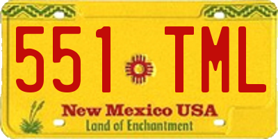 NM license plate 551TML