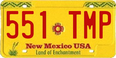 NM license plate 551TMP