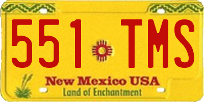 NM license plate 551TMS