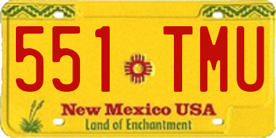 NM license plate 551TMU