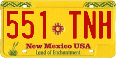 NM license plate 551TNH