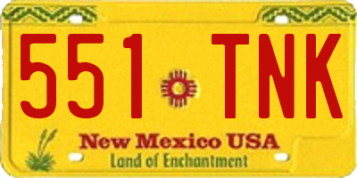 NM license plate 551TNK