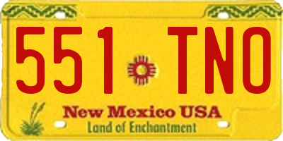 NM license plate 551TNO