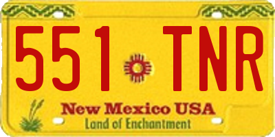 NM license plate 551TNR