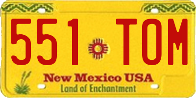 NM license plate 551TOM