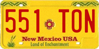 NM license plate 551TON