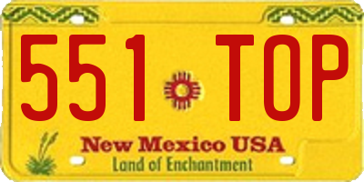 NM license plate 551TOP