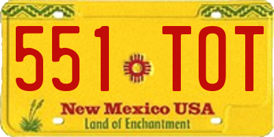 NM license plate 551TOT