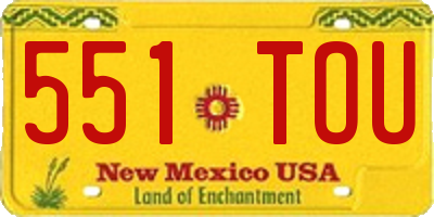NM license plate 551TOU