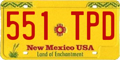 NM license plate 551TPD