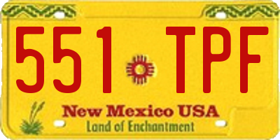 NM license plate 551TPF
