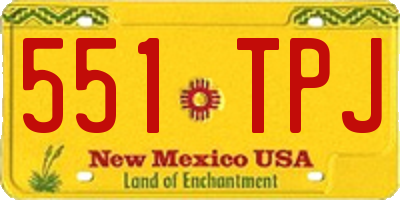 NM license plate 551TPJ