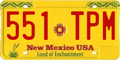 NM license plate 551TPM