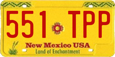 NM license plate 551TPP