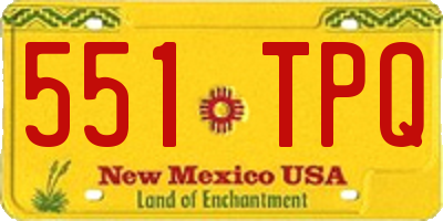 NM license plate 551TPQ
