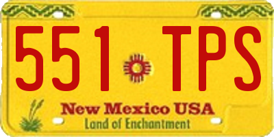 NM license plate 551TPS