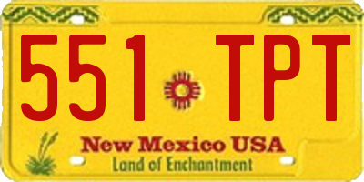 NM license plate 551TPT