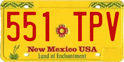 NM license plate 551TPV