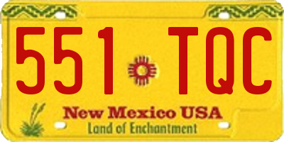 NM license plate 551TQC