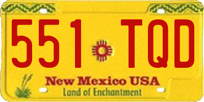 NM license plate 551TQD