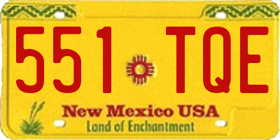 NM license plate 551TQE