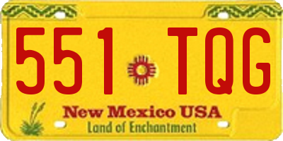 NM license plate 551TQG