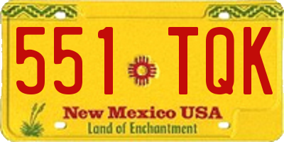 NM license plate 551TQK