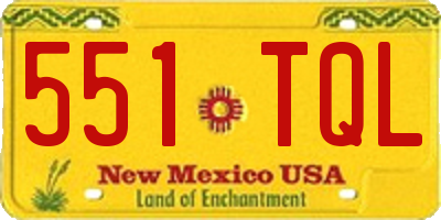 NM license plate 551TQL