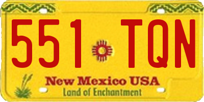 NM license plate 551TQN