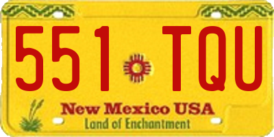 NM license plate 551TQU