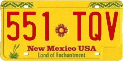 NM license plate 551TQV