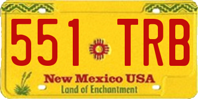 NM license plate 551TRB
