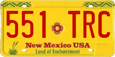 NM license plate 551TRC