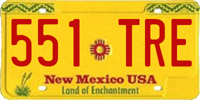 NM license plate 551TRE