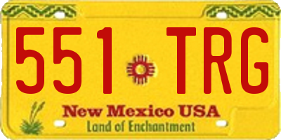 NM license plate 551TRG