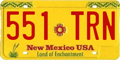 NM license plate 551TRN