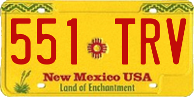 NM license plate 551TRV