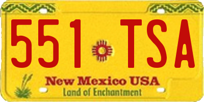 NM license plate 551TSA