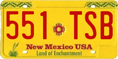 NM license plate 551TSB