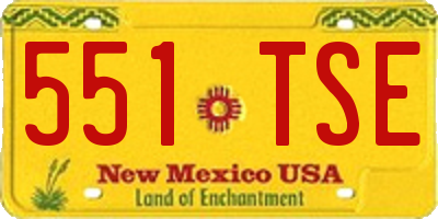 NM license plate 551TSE
