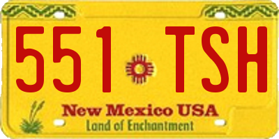 NM license plate 551TSH