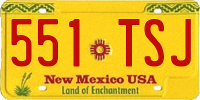 NM license plate 551TSJ