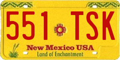 NM license plate 551TSK